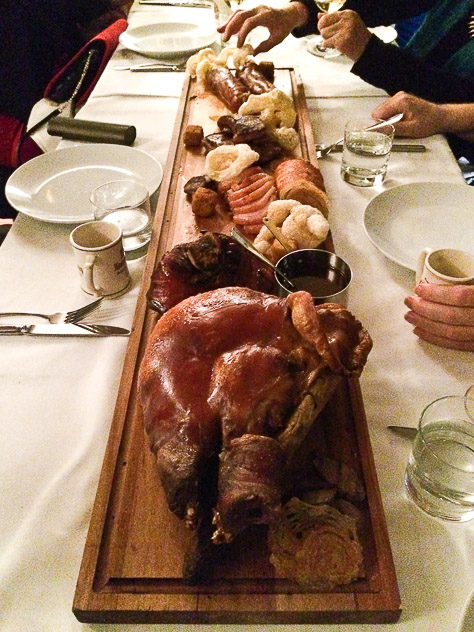 Nose to tail pig prepared by Jonny Schwass and Simon Levy at The Harlequin Public House